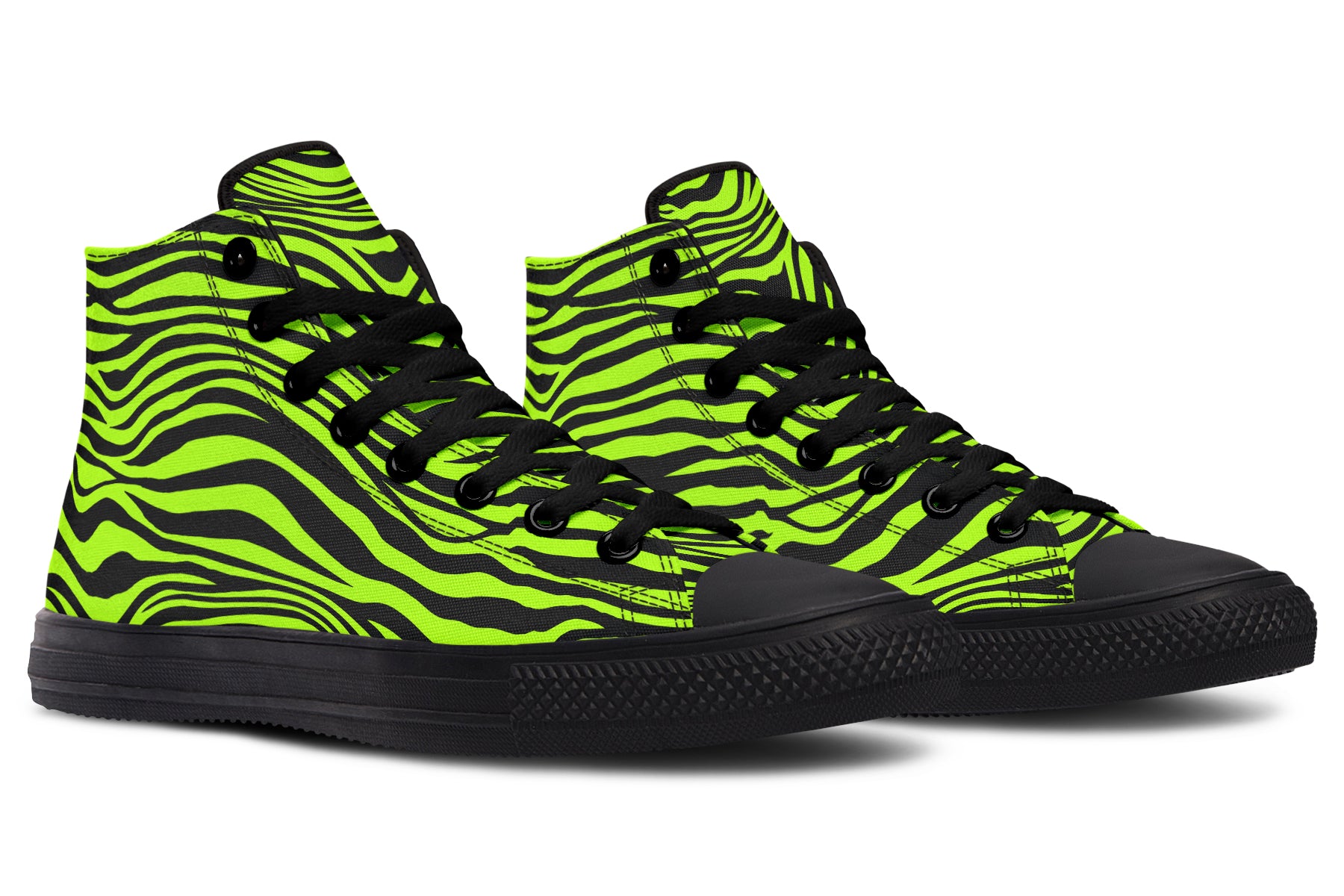 Neon Zebra Green High Tops (Wide)