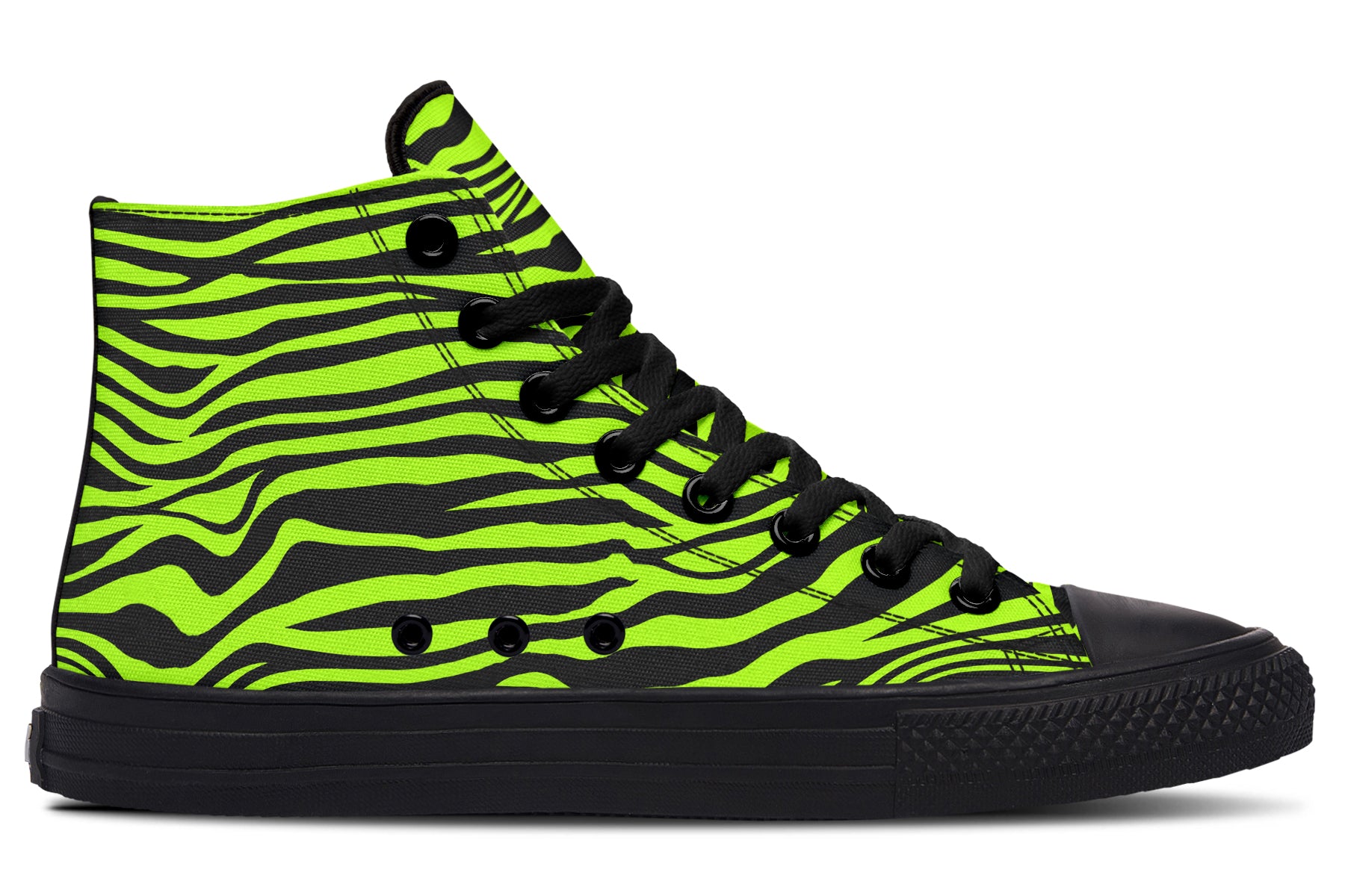 Neon Zebra Green High Tops (Wide)