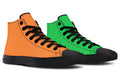 Orange and Green Mismatch High Tops - Offbeat Sweetie