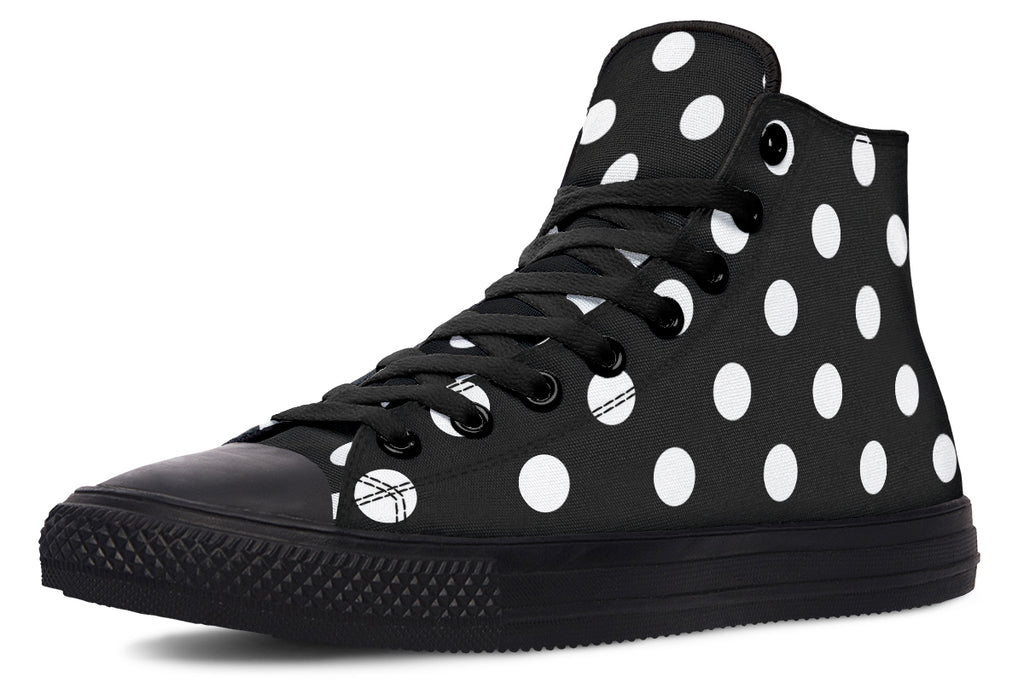 Paint It Black Polka Dot High Tops