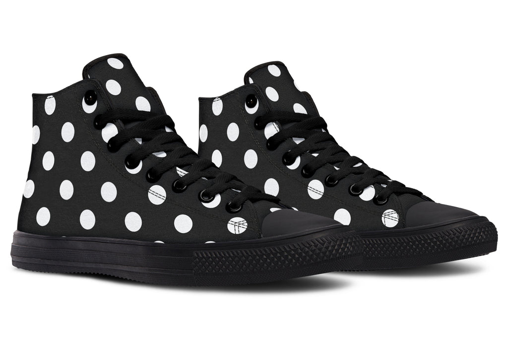 Paint It Black Polka Dot High Tops