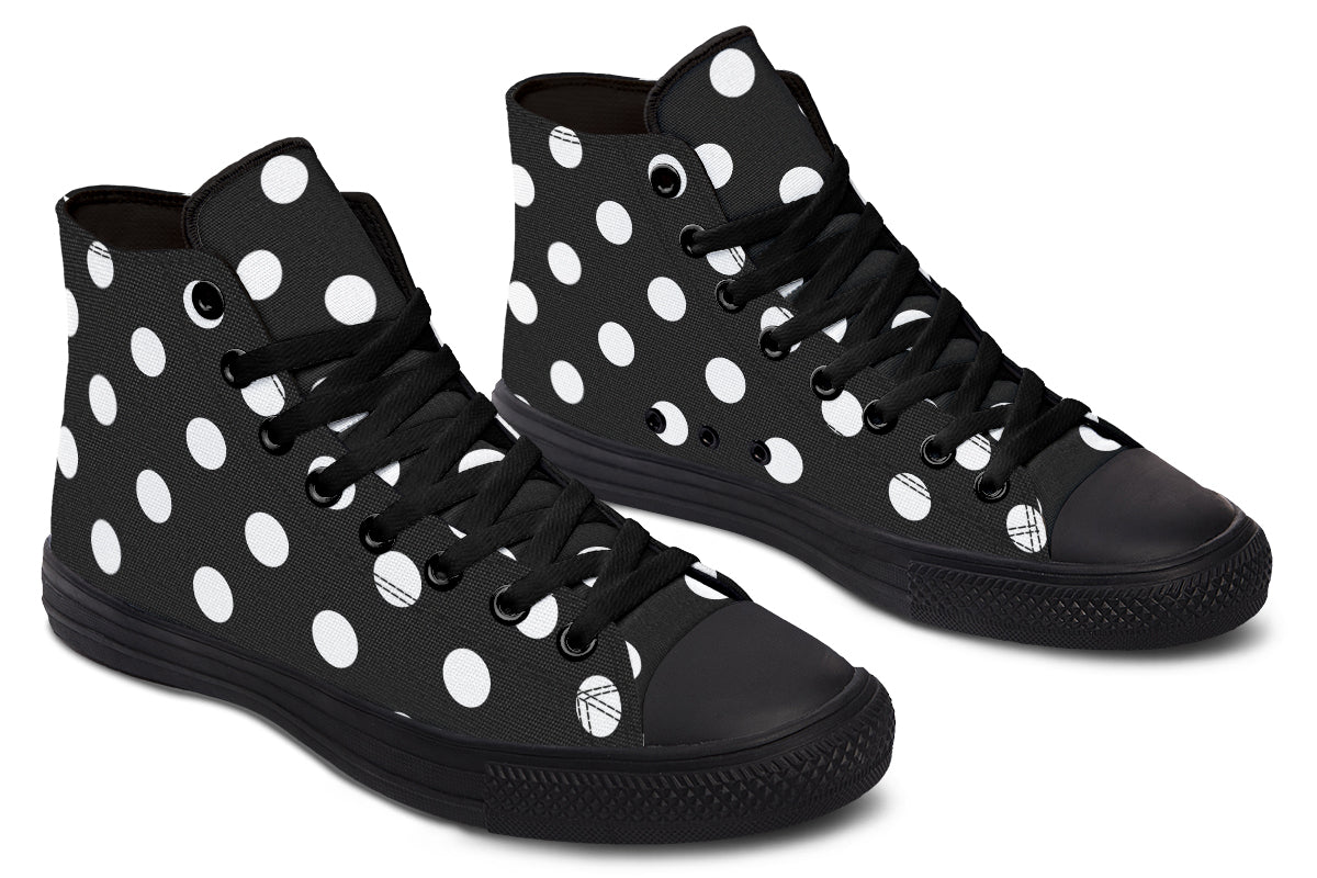 Paint It Black Polka Dot High Tops