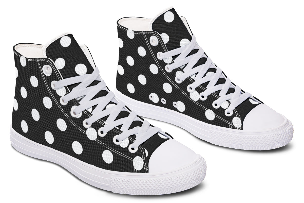 Paint It Black Polka Dot High Tops
