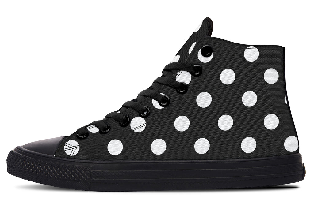 Paint It Black Polka Dot High Tops