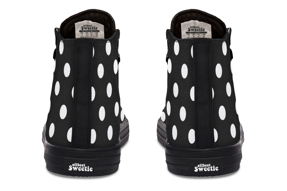 Paint It Black Polka Dot High Tops