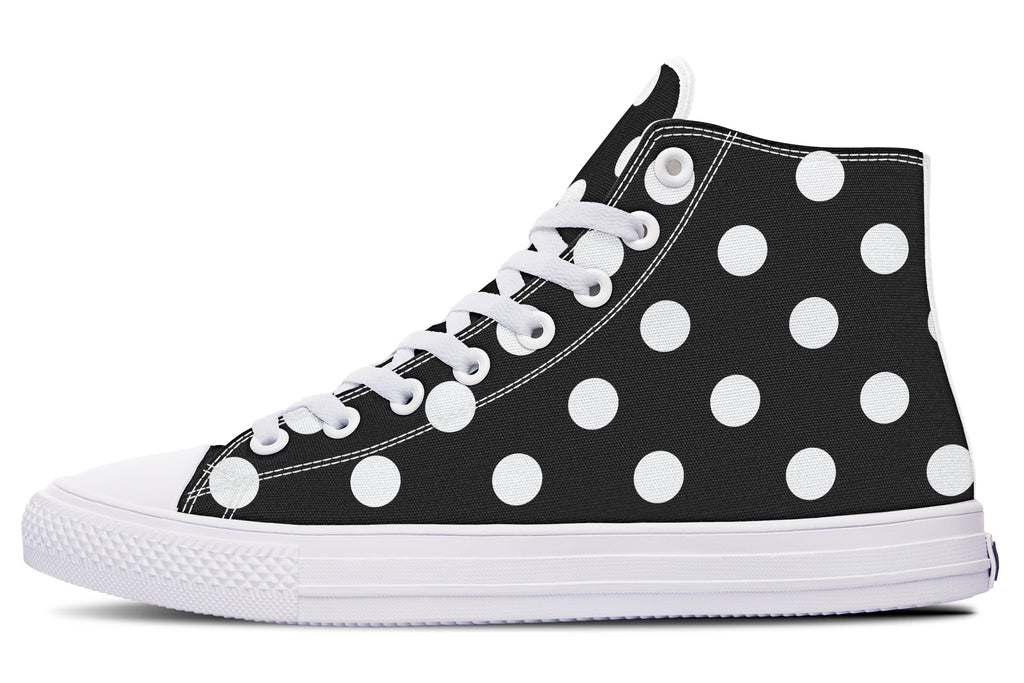 Paint It Black Polka Dot High Tops