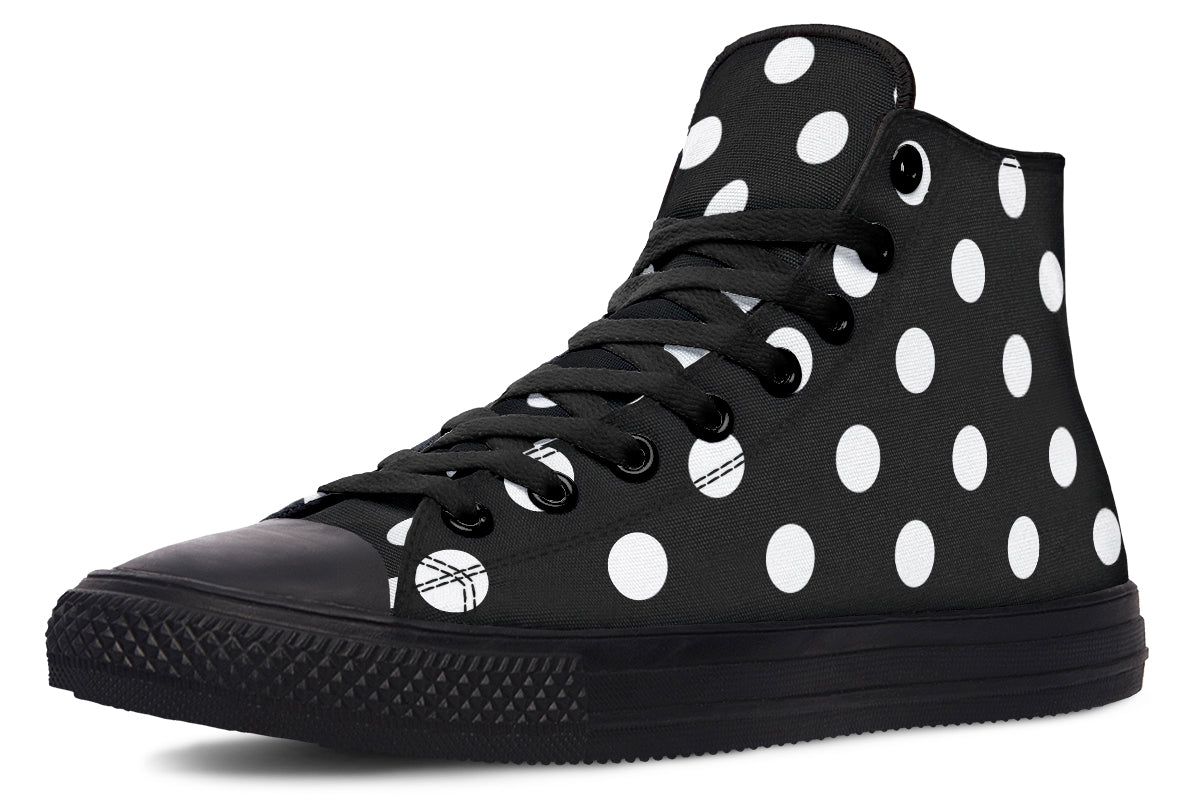 Paint It Black Polka Dot High Tops (Wide)