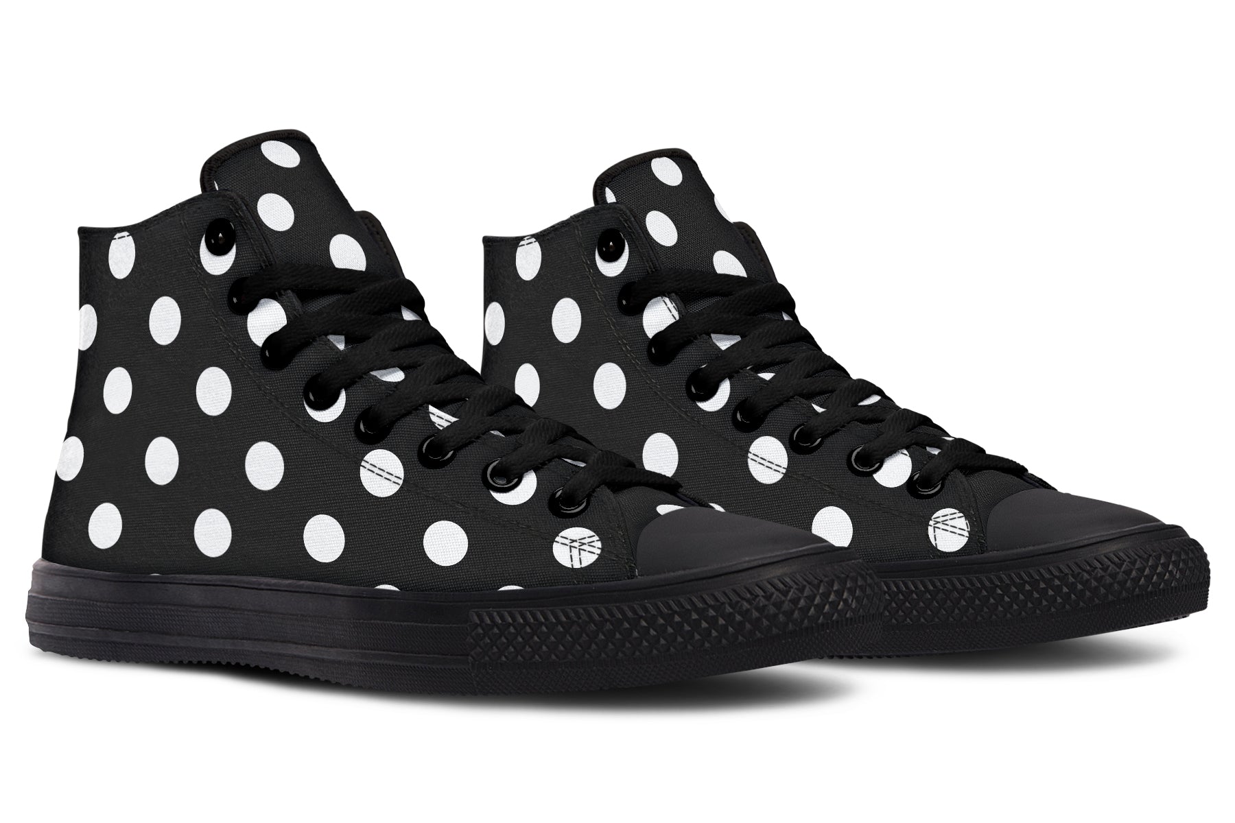 Paint It Black Polka Dot High Tops (Wide)