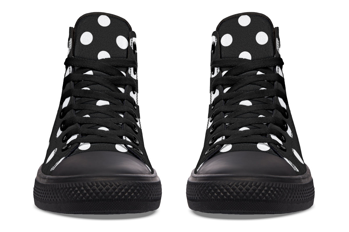 Paint It Black Polka Dot High Tops (Wide)