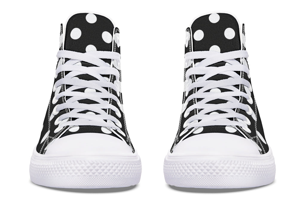 Paint It Black Polka Dot High Tops (Wide)
