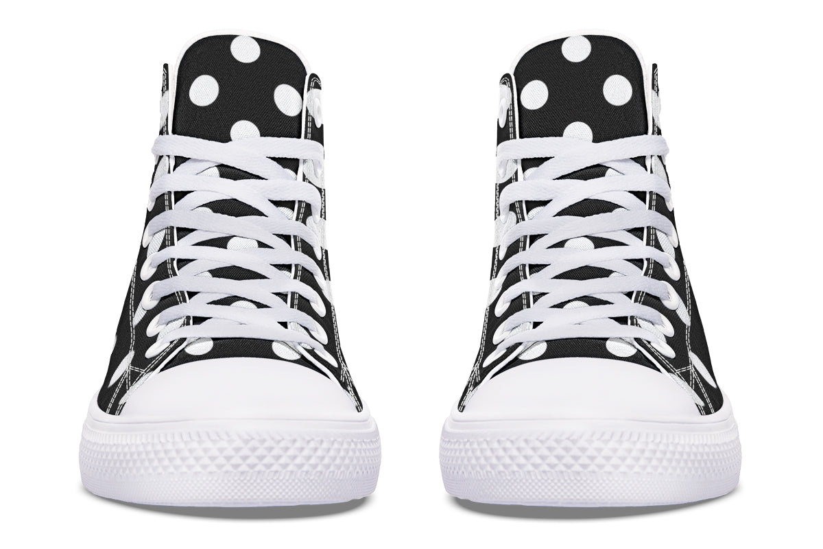 Paint It Black Polka Dot High Tops (Wide)