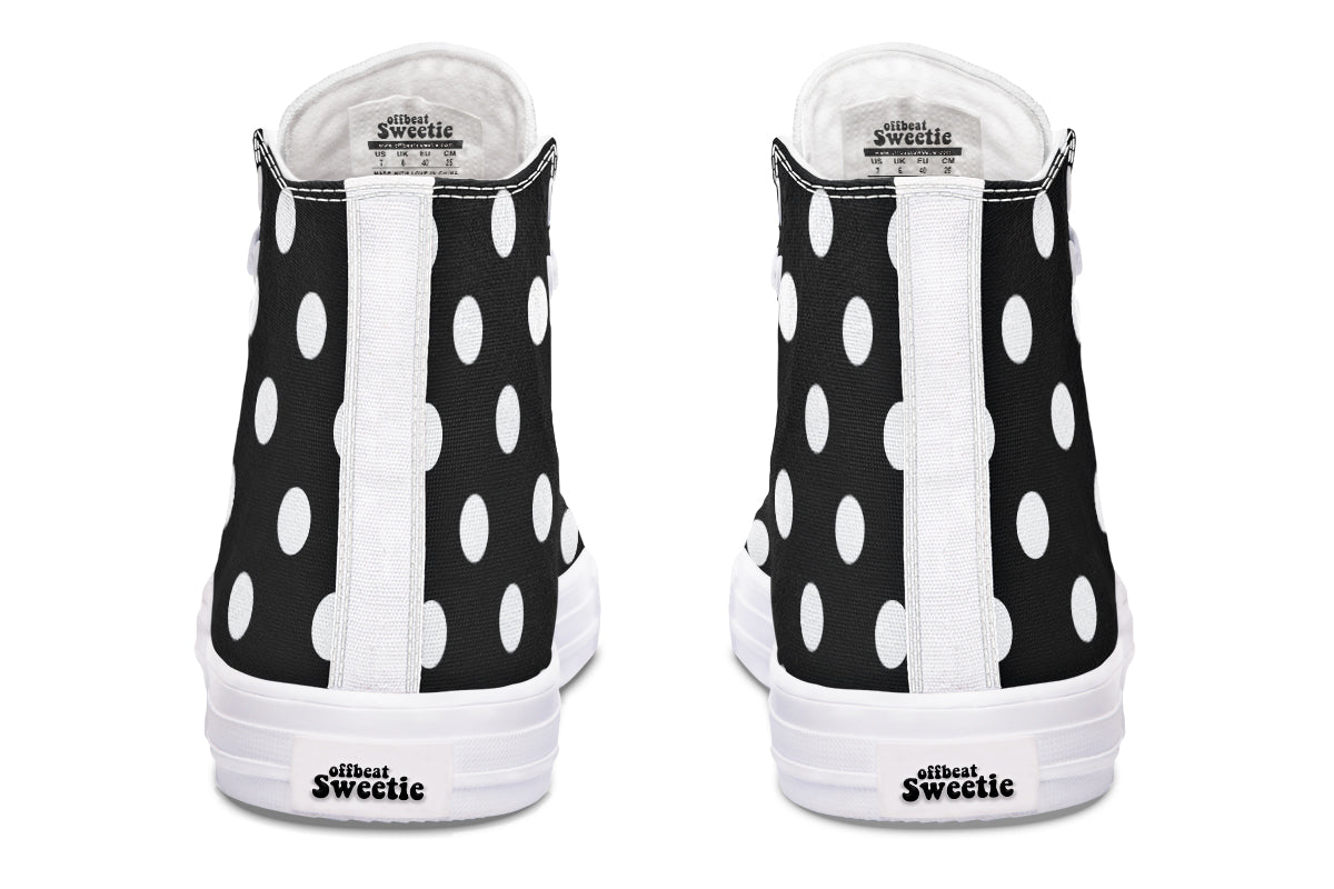 Paint It Black Polka Dot High Tops (Wide)
