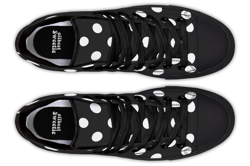 Paint It Black Polka Dot High Tops (Wide)