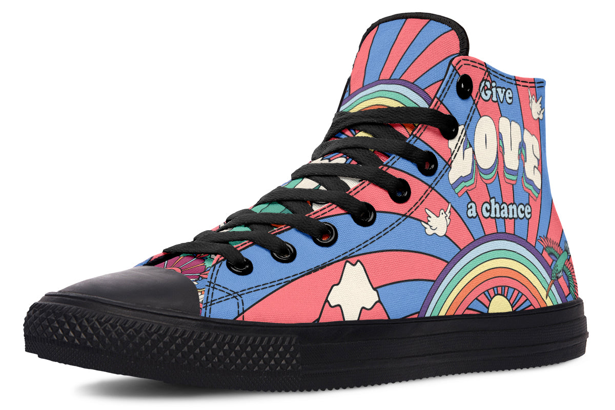 Peace And Love High Tops - Offbeat Sweetie
