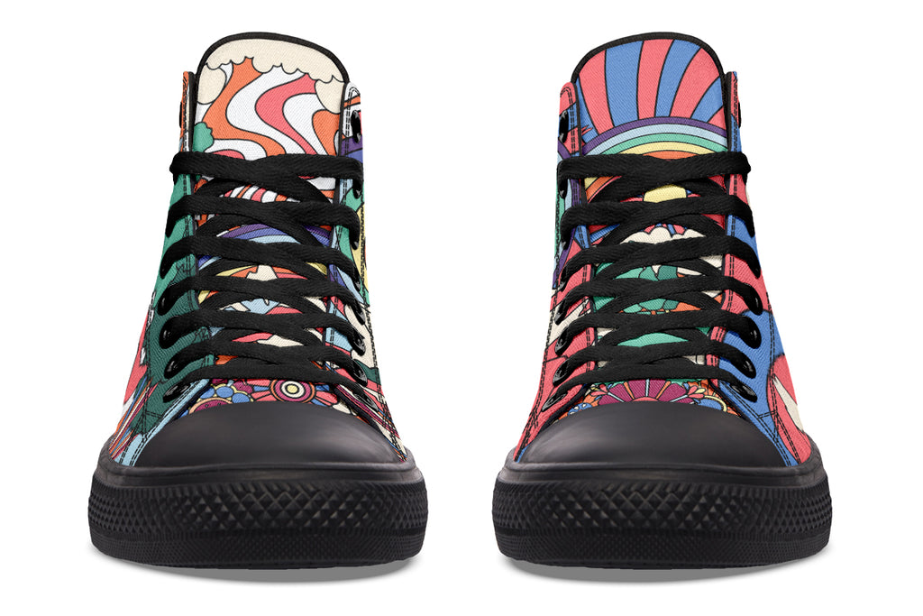 Peace And Love High Tops - Offbeat Sweetie