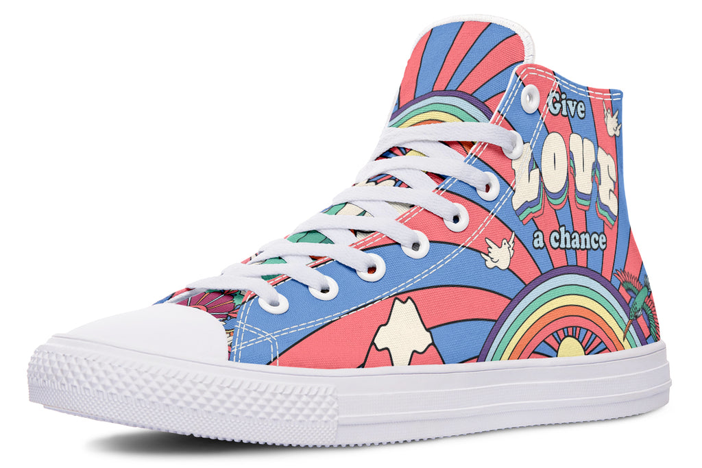 Peace And Love High Tops - Offbeat Sweetie