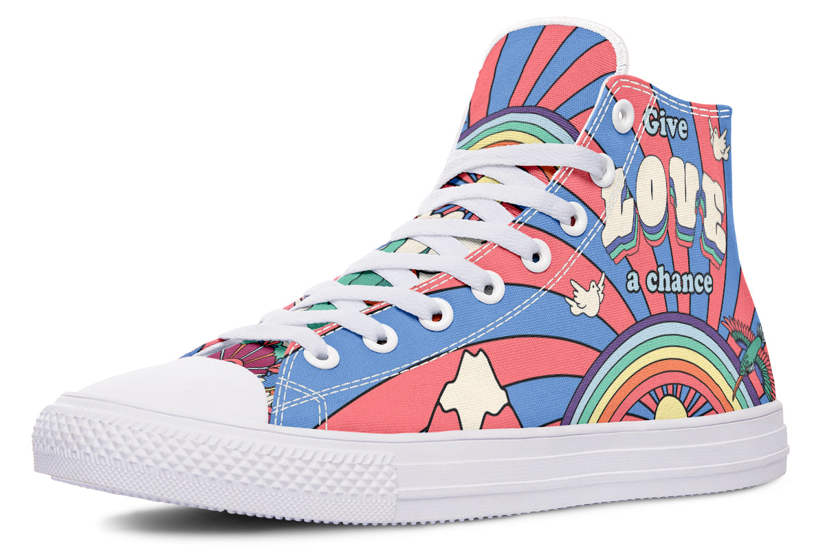 Peace And Love High Tops - Offbeat Sweetie