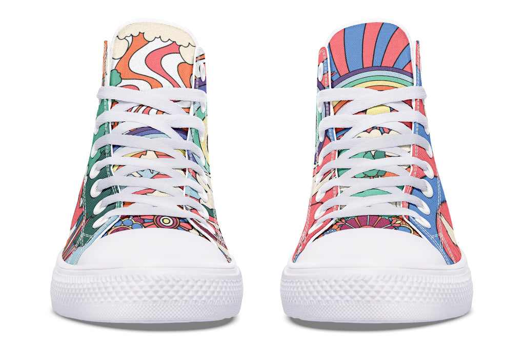Peace And Love High Tops - Offbeat Sweetie