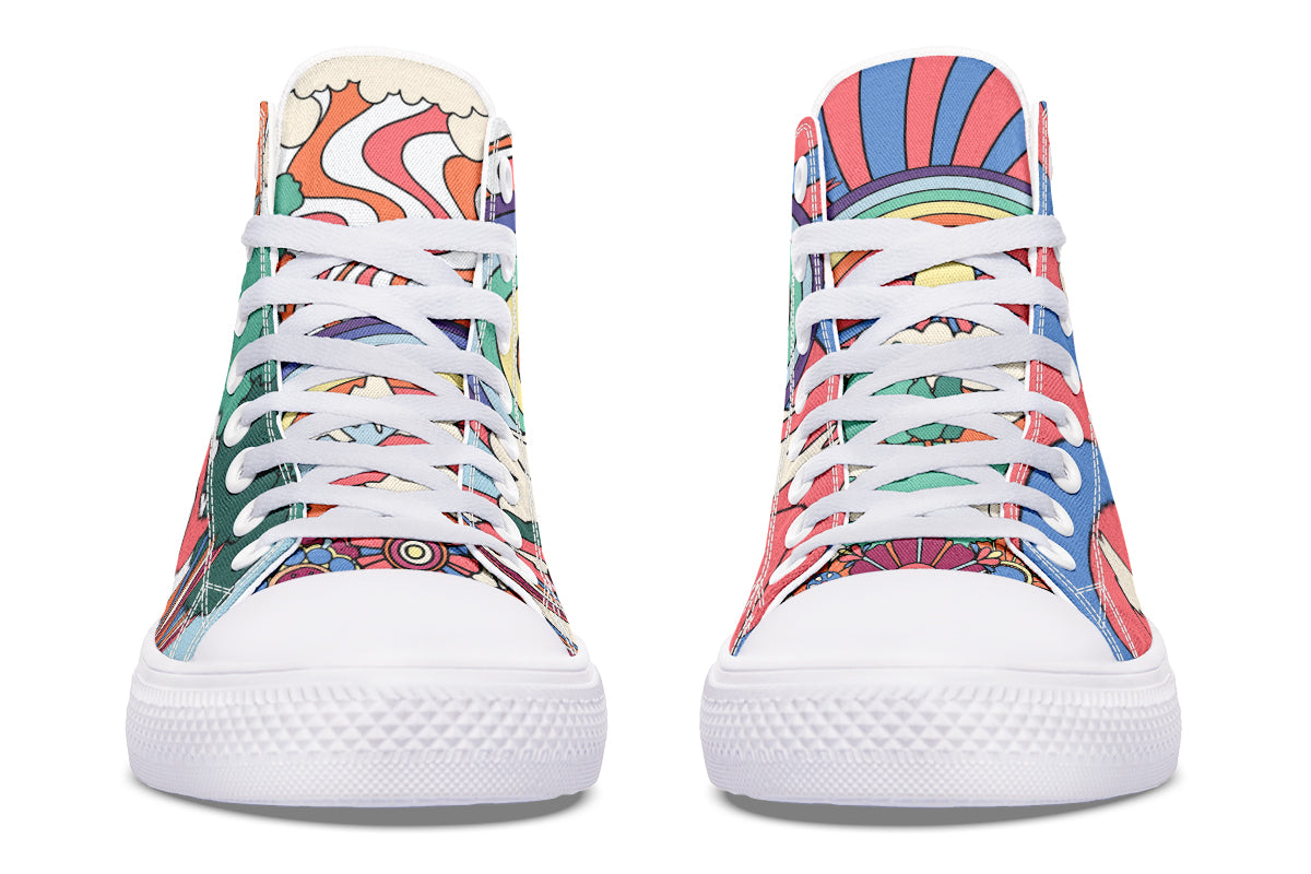 Peace And Love High Tops - Offbeat Sweetie
