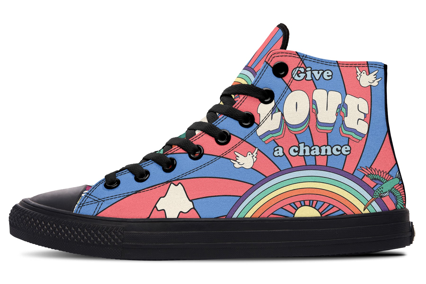 Peace And Love High Tops - Offbeat Sweetie
