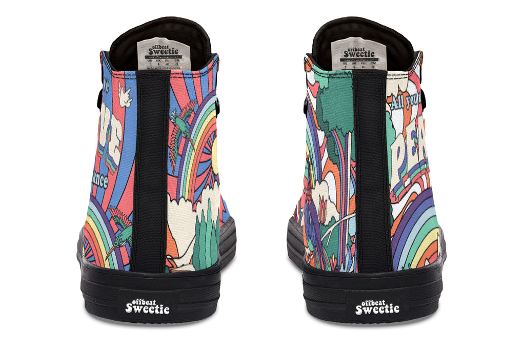 Peace And Love High Tops - Offbeat Sweetie