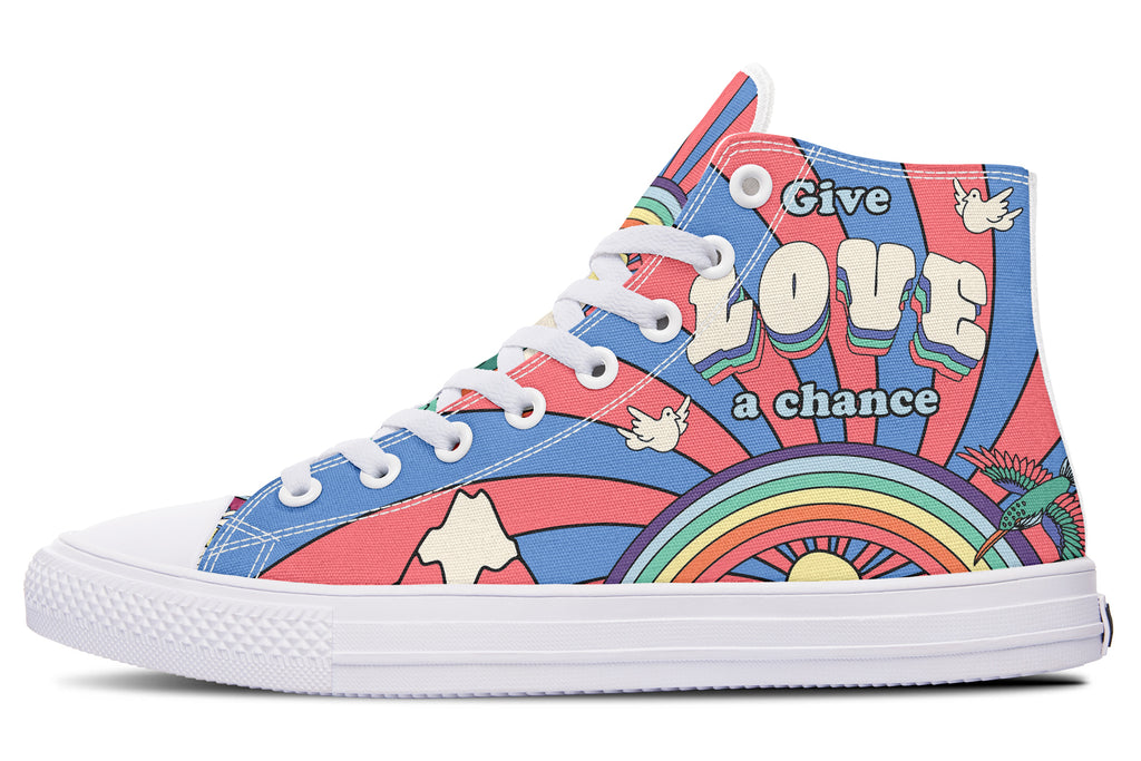 Peace And Love High Tops - Offbeat Sweetie