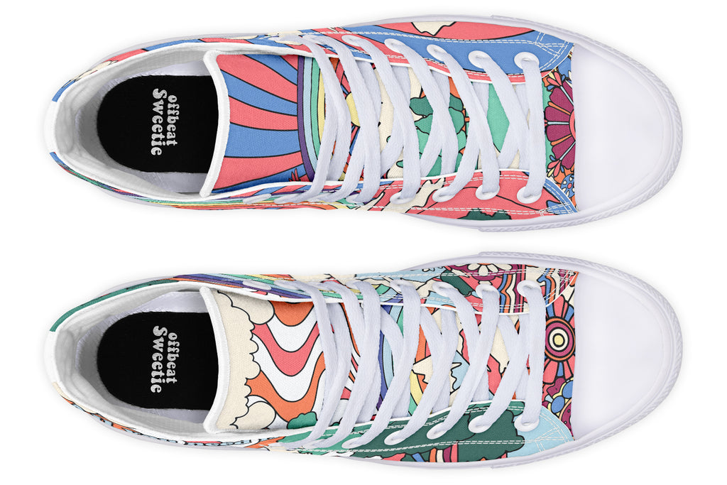 Peace And Love High Tops - Offbeat Sweetie