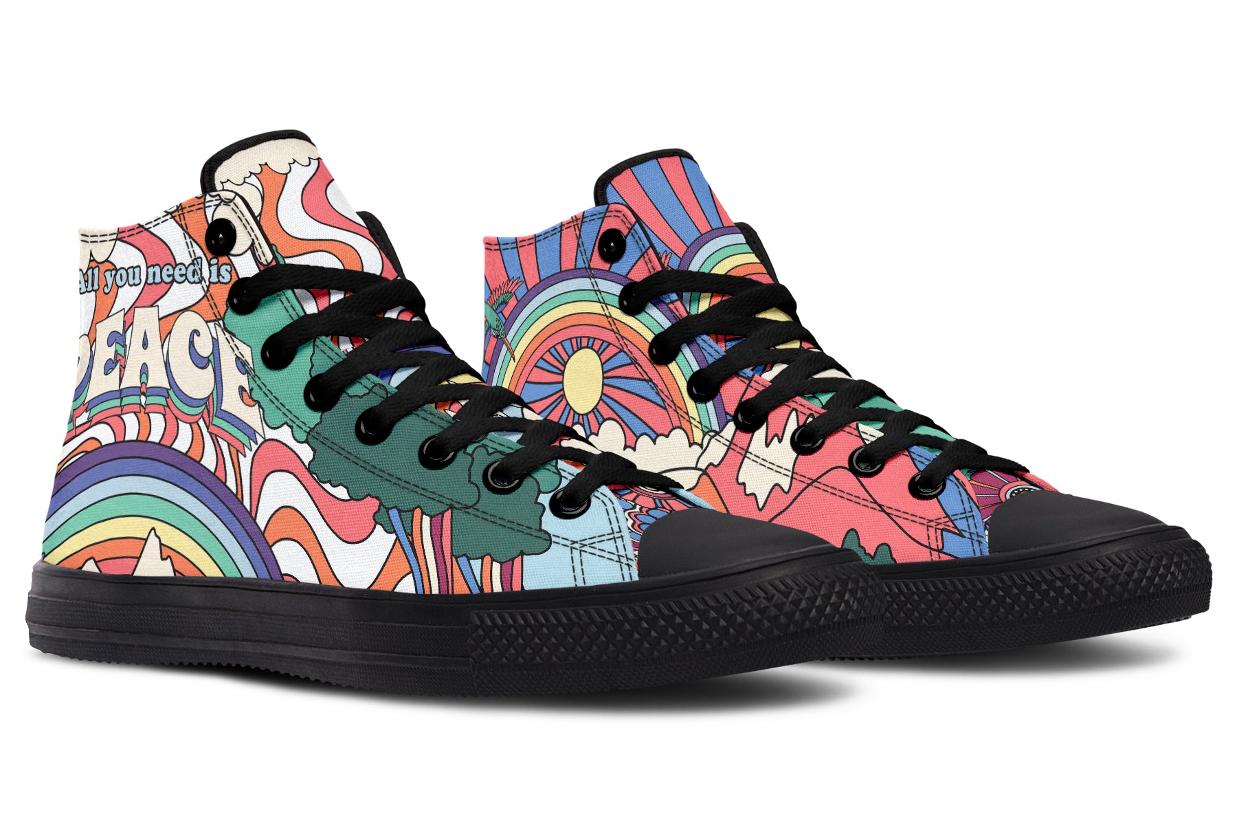 Peace And Love High Tops (Wide)