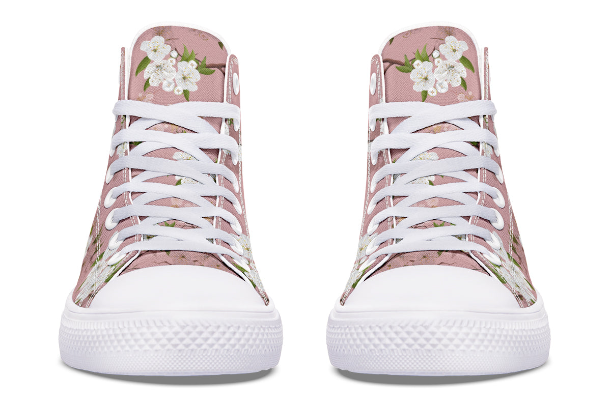 Peach Blossoms High Tops - Offbeat Sweetie