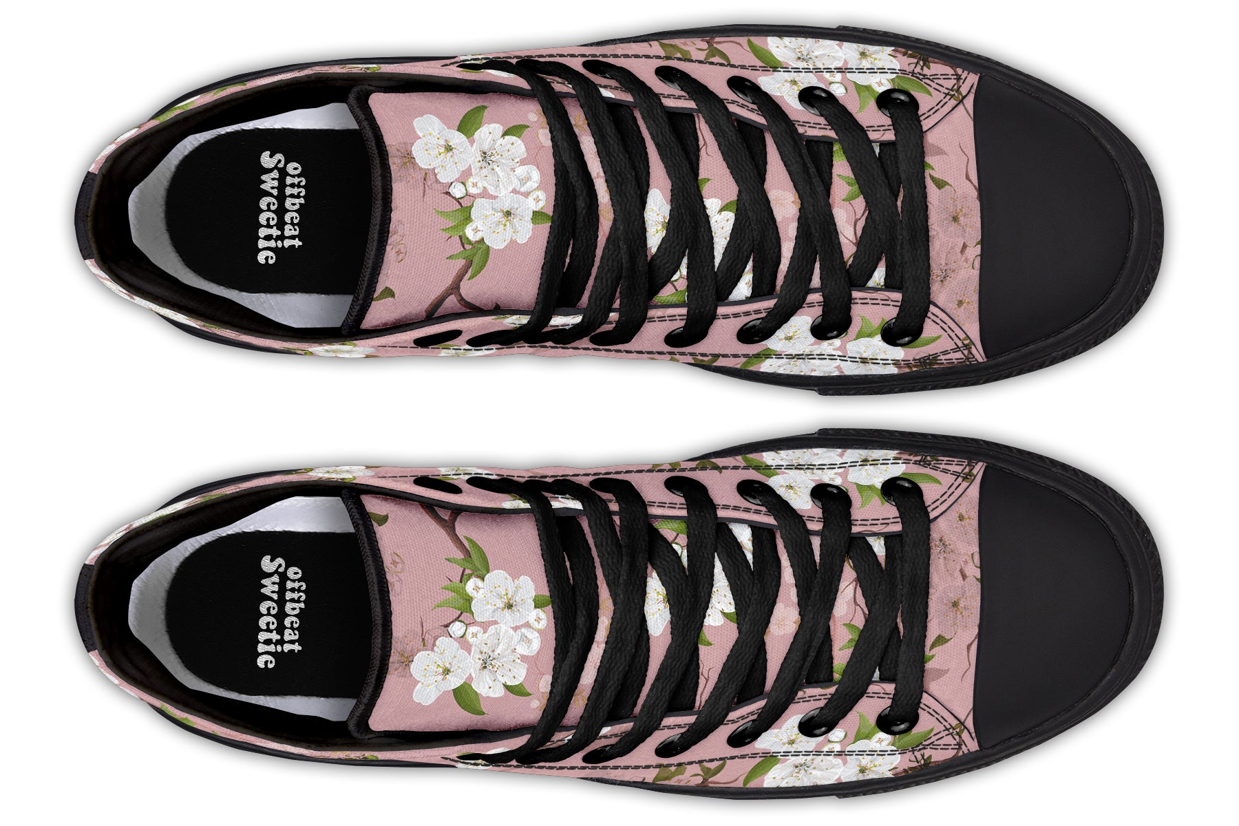 Peach Blossoms High Tops - Offbeat Sweetie