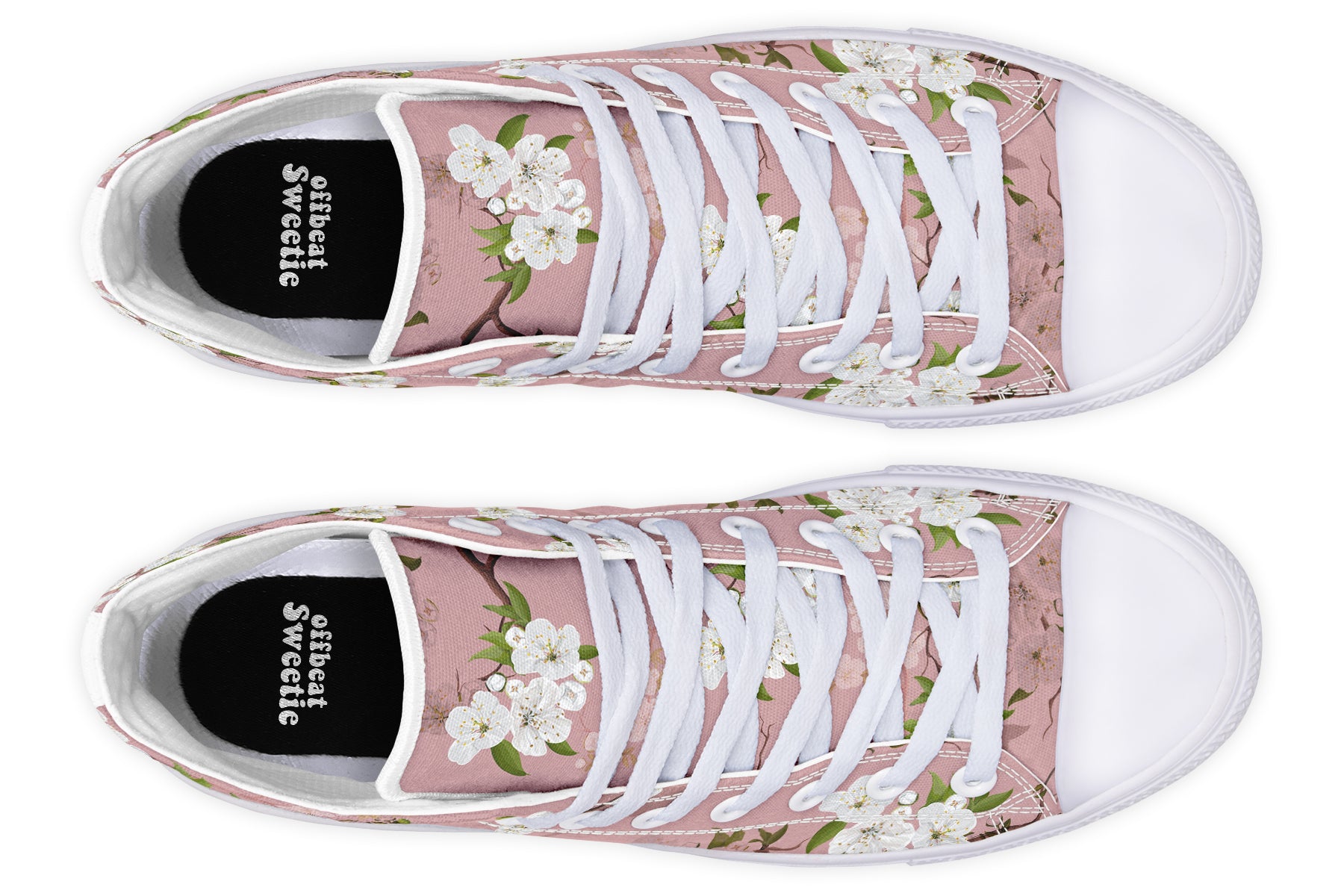 Peach Blossoms High Tops - Offbeat Sweetie