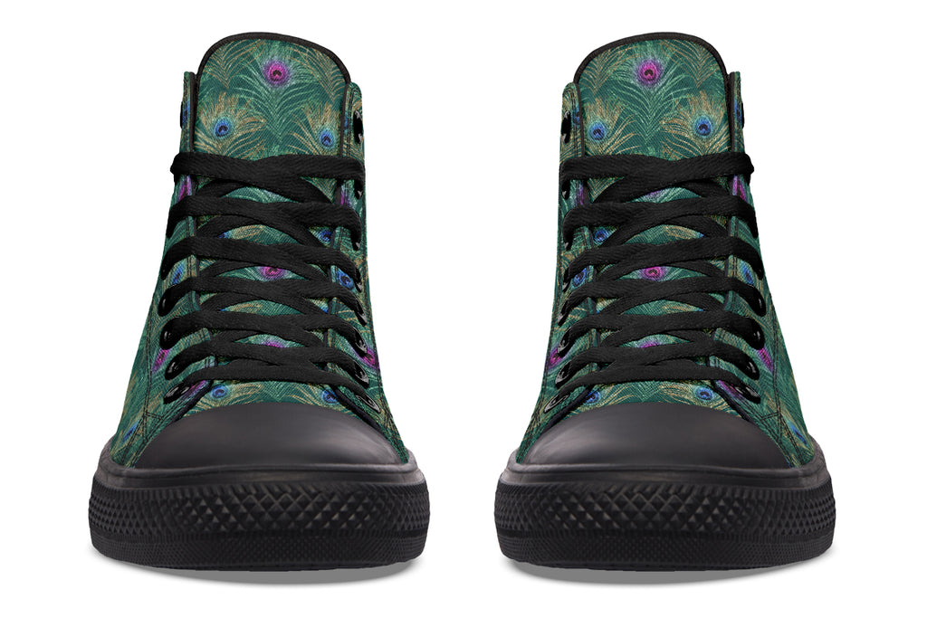 Peacock Feathers High Tops - Offbeat Sweetie