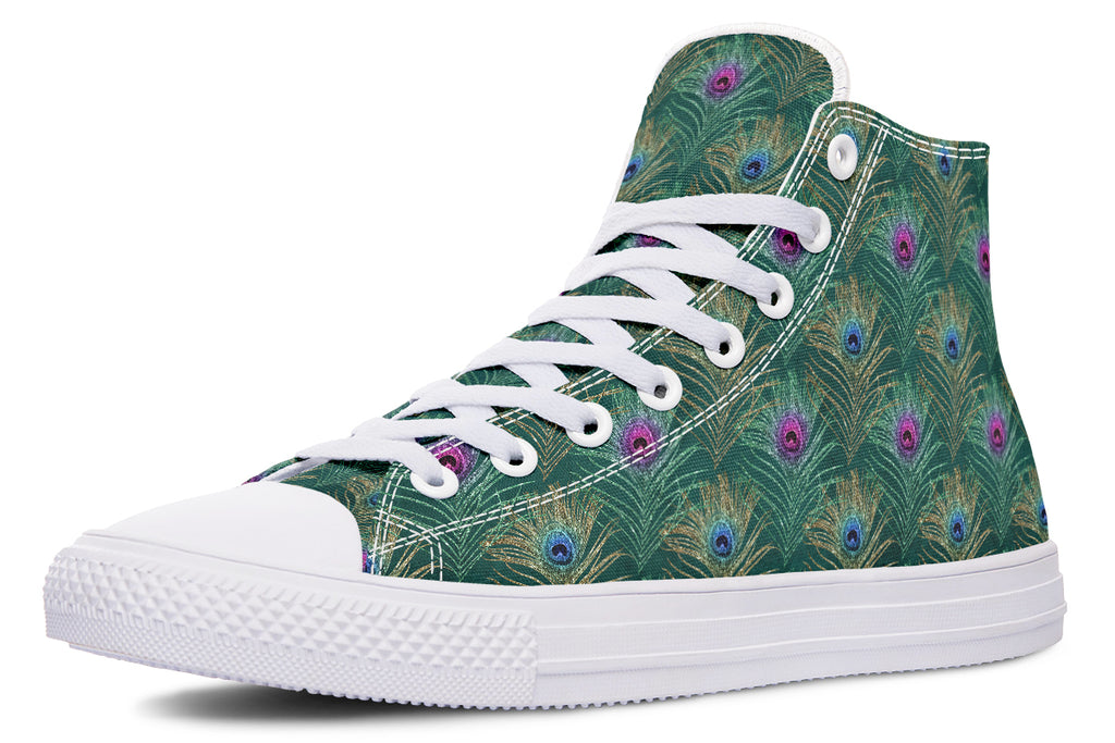 Peacock Feathers High Tops - Offbeat Sweetie