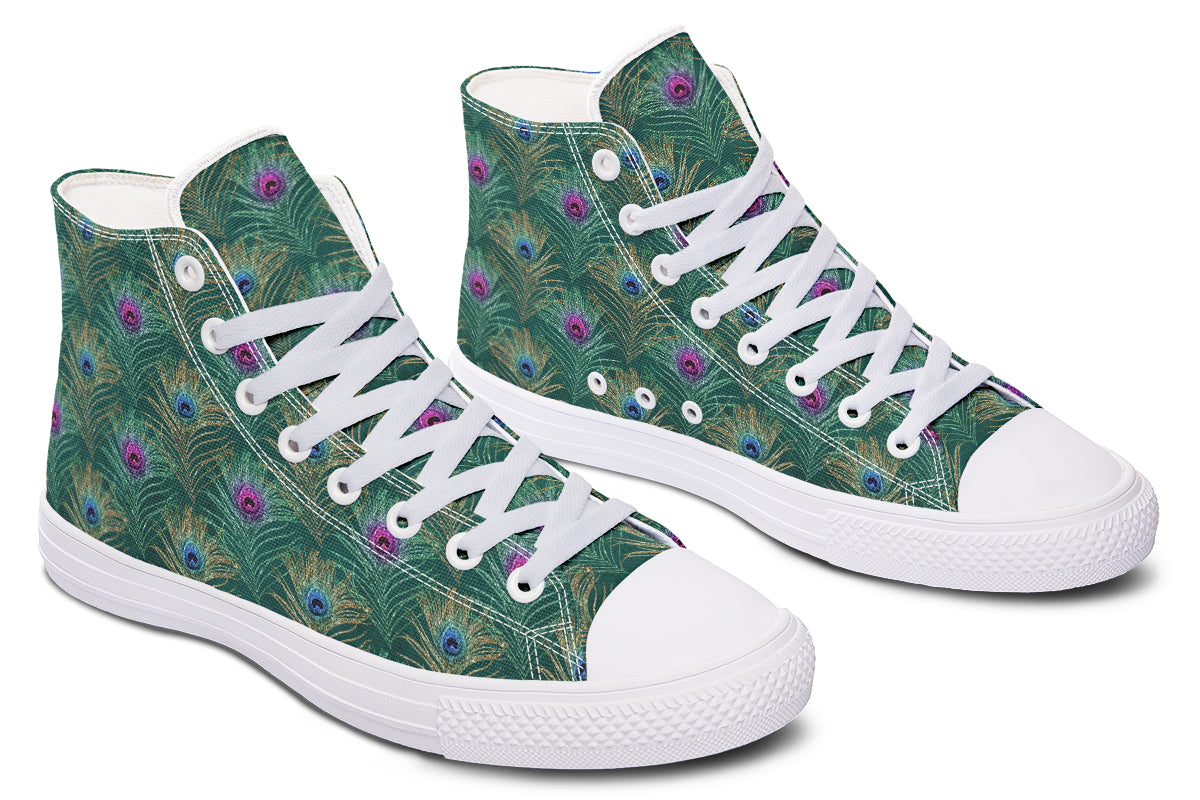 Peacock Feathers High Tops - Offbeat Sweetie