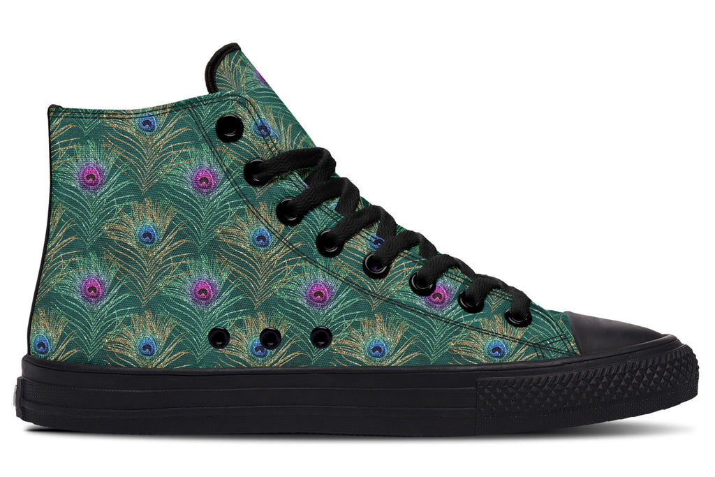 Peacock Feathers High Tops - Offbeat Sweetie