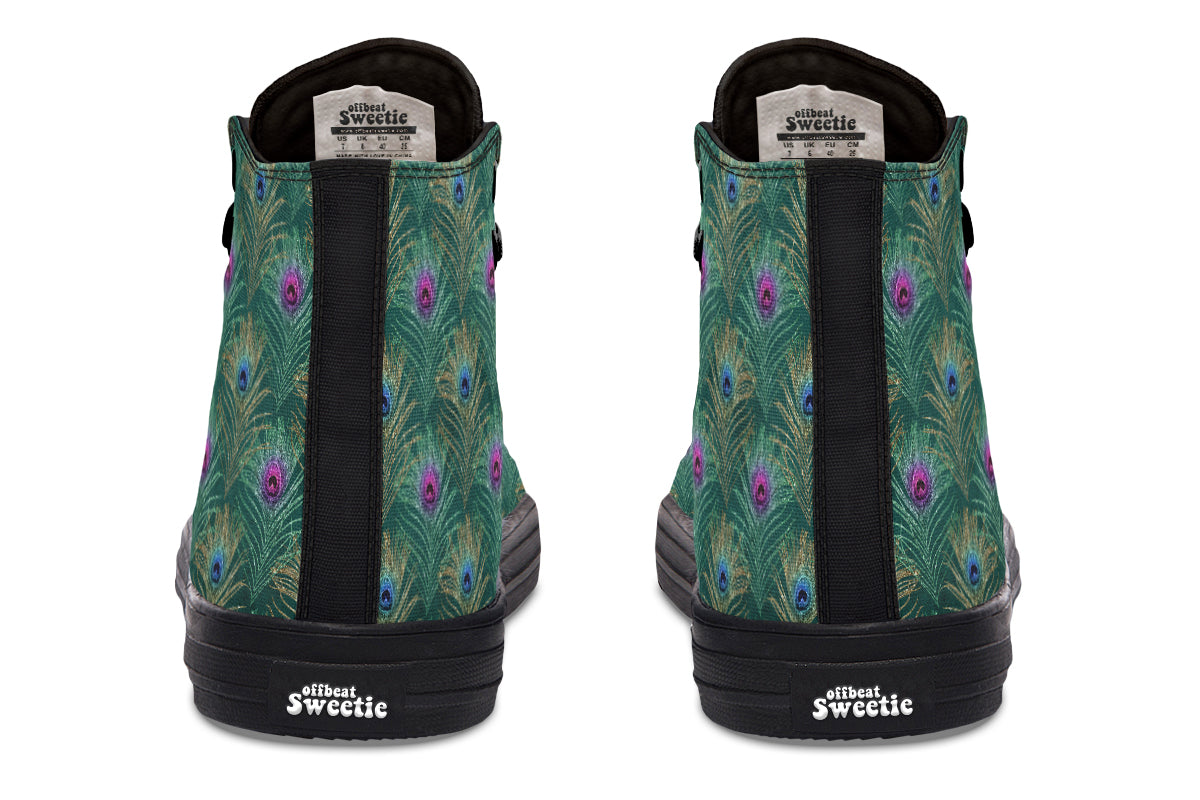 Peacock Feathers High Tops - Offbeat Sweetie