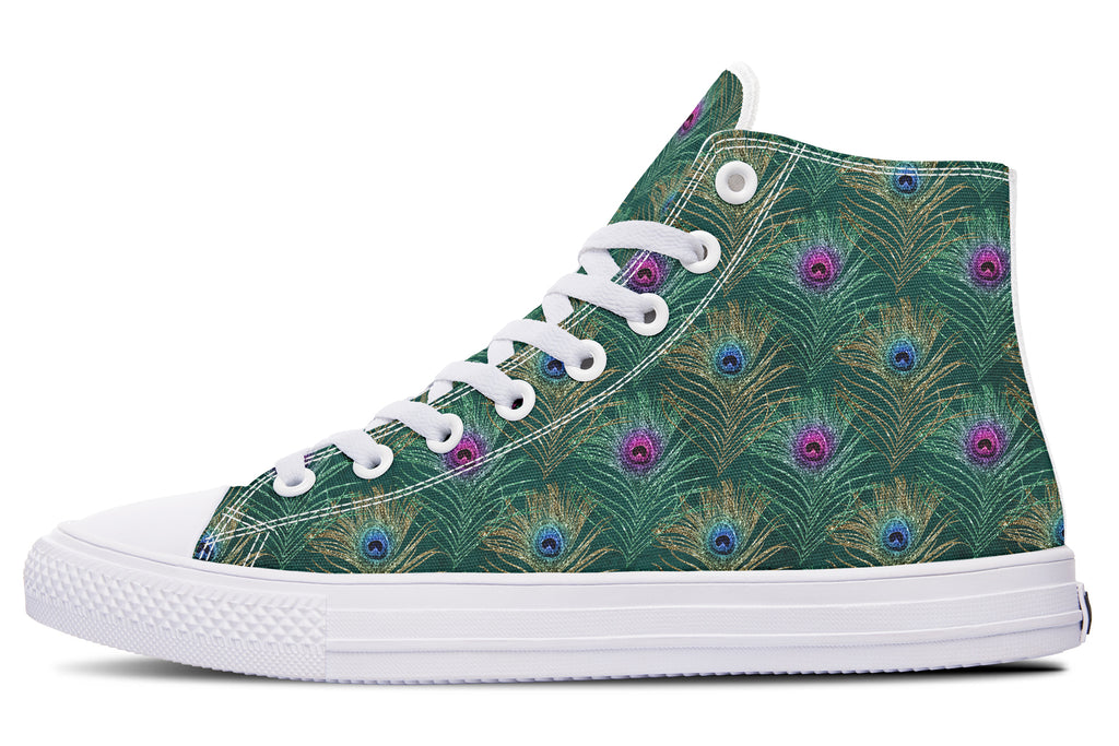 Peacock Feathers High Tops - Offbeat Sweetie