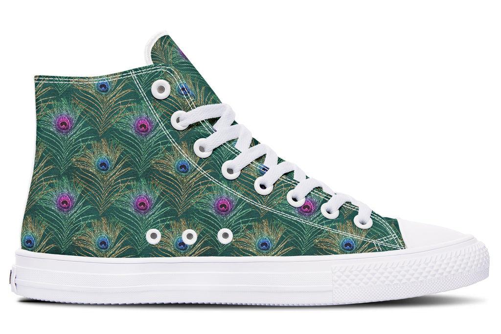 Peacock Feathers High Tops - Offbeat Sweetie
