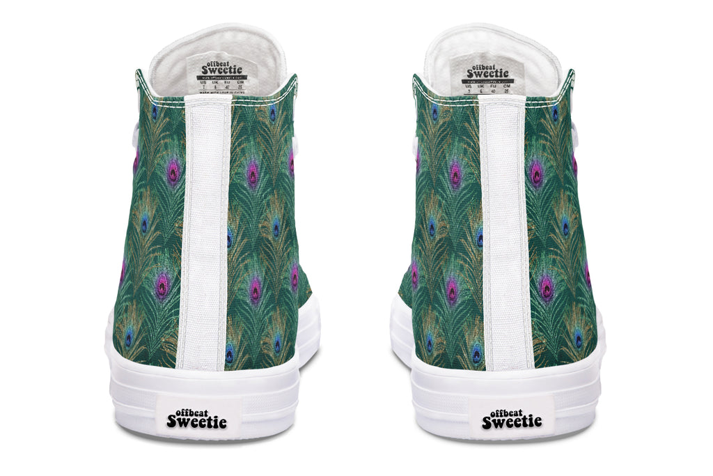 Peacock Feathers High Tops - Offbeat Sweetie