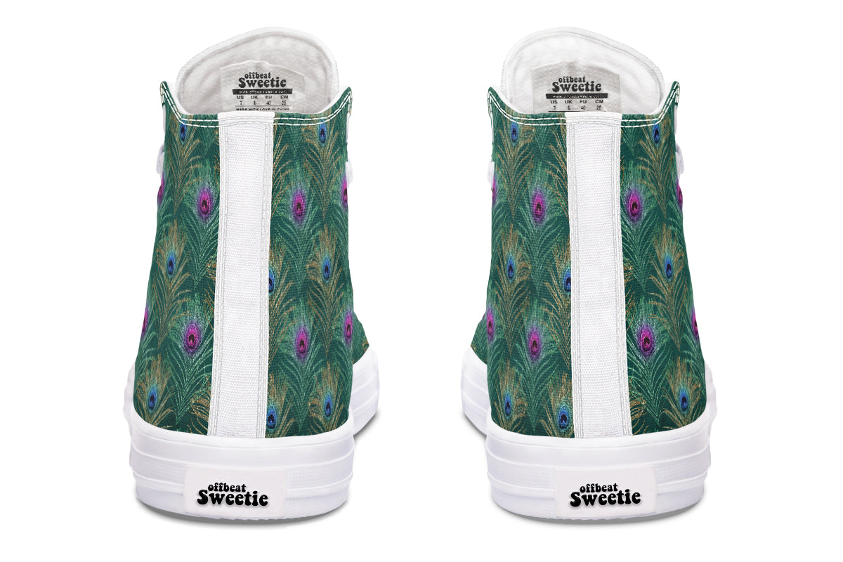Peacock Feathers High Tops - Offbeat Sweetie