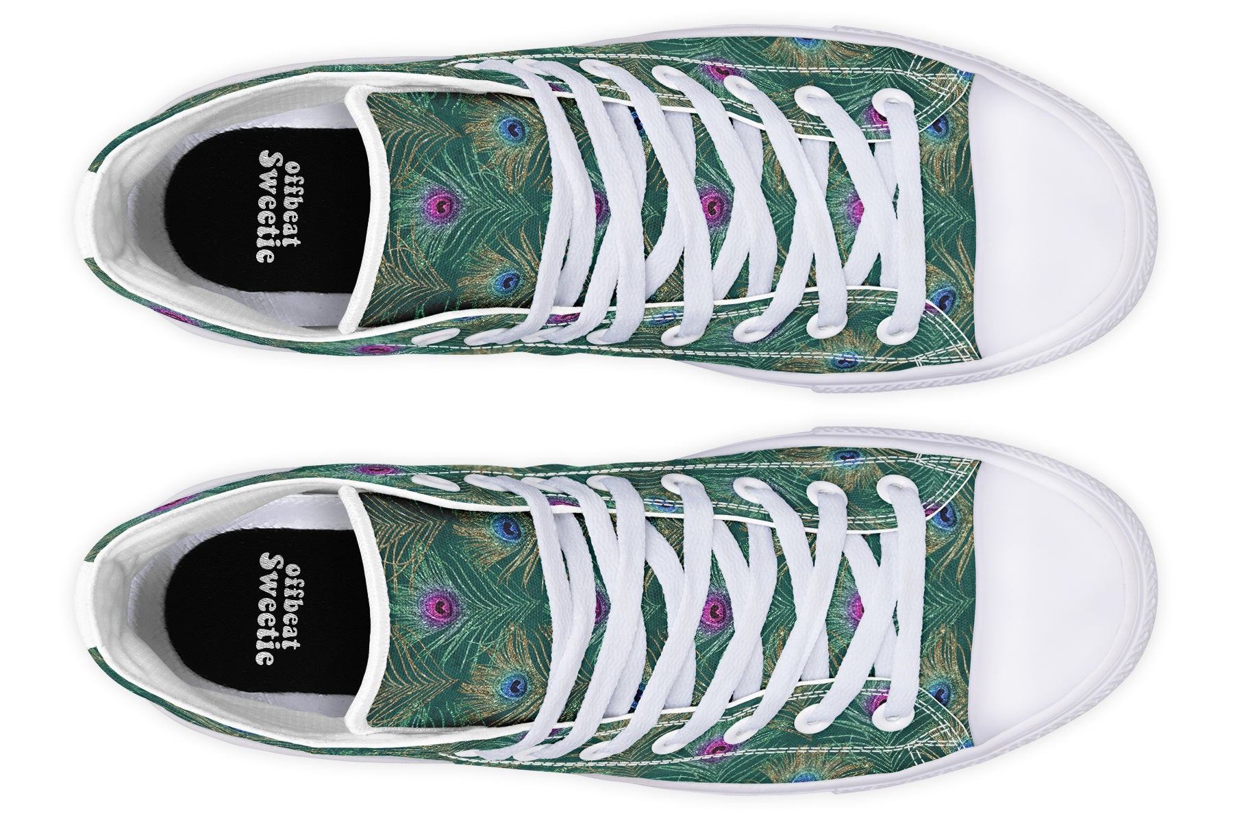 Peacock Feathers High Tops (Wide)