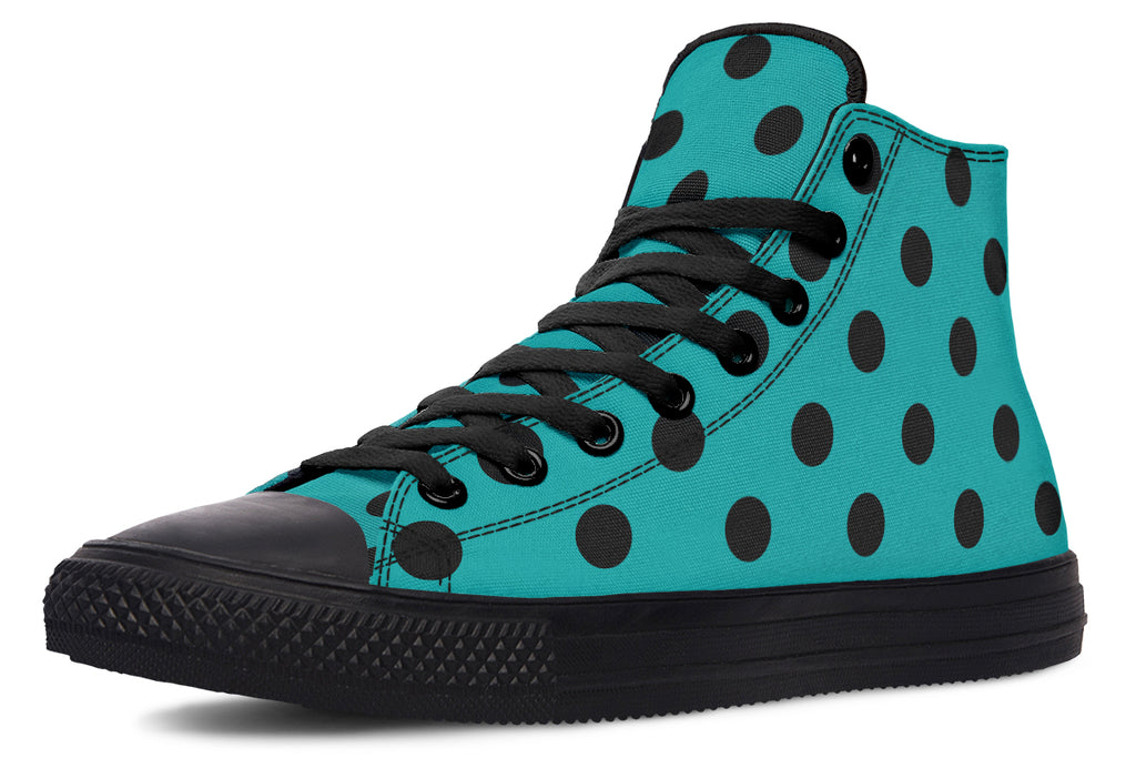 Penny Royal Teal Polka Dot High Tops