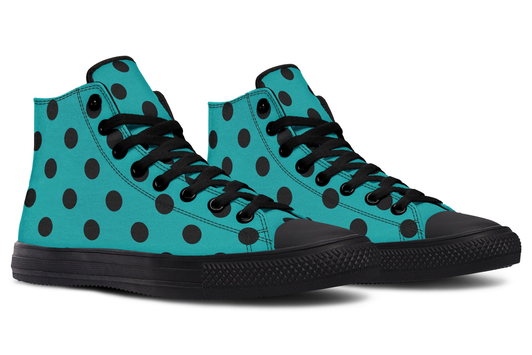 Penny Royal Teal Polka Dot High Tops
