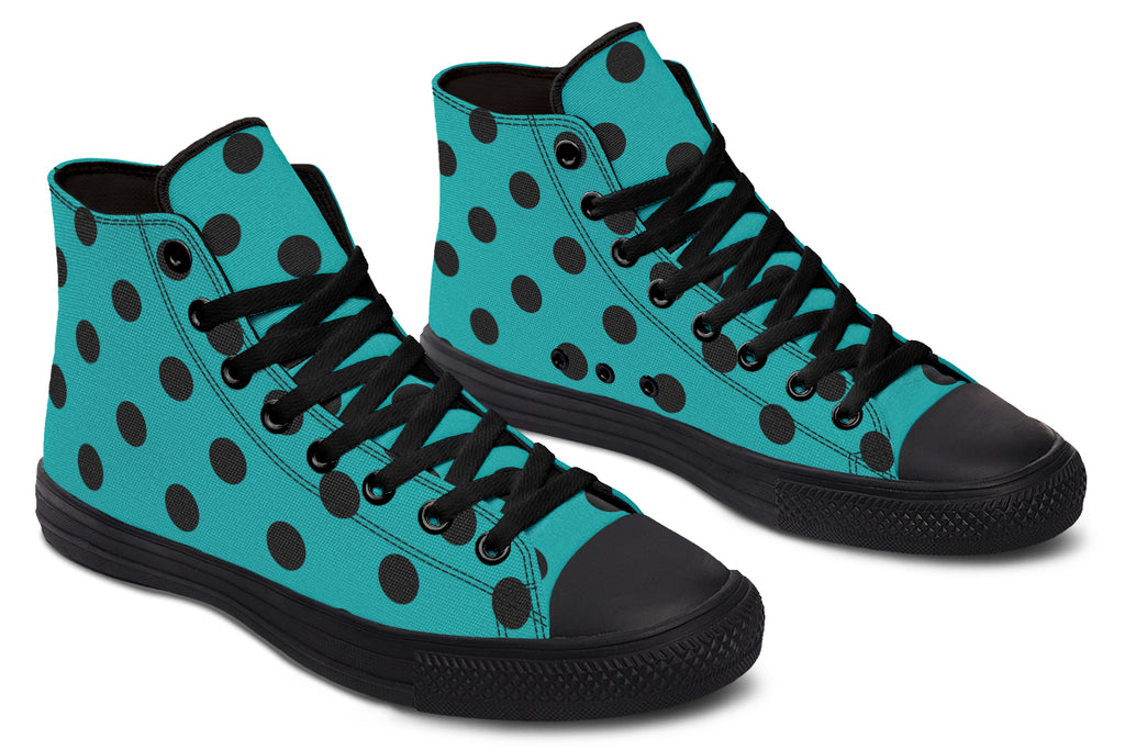 Penny Royal Teal Polka Dot High Tops