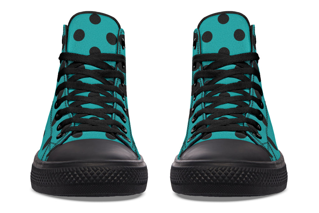 Penny Royal Teal Polka Dot High Tops