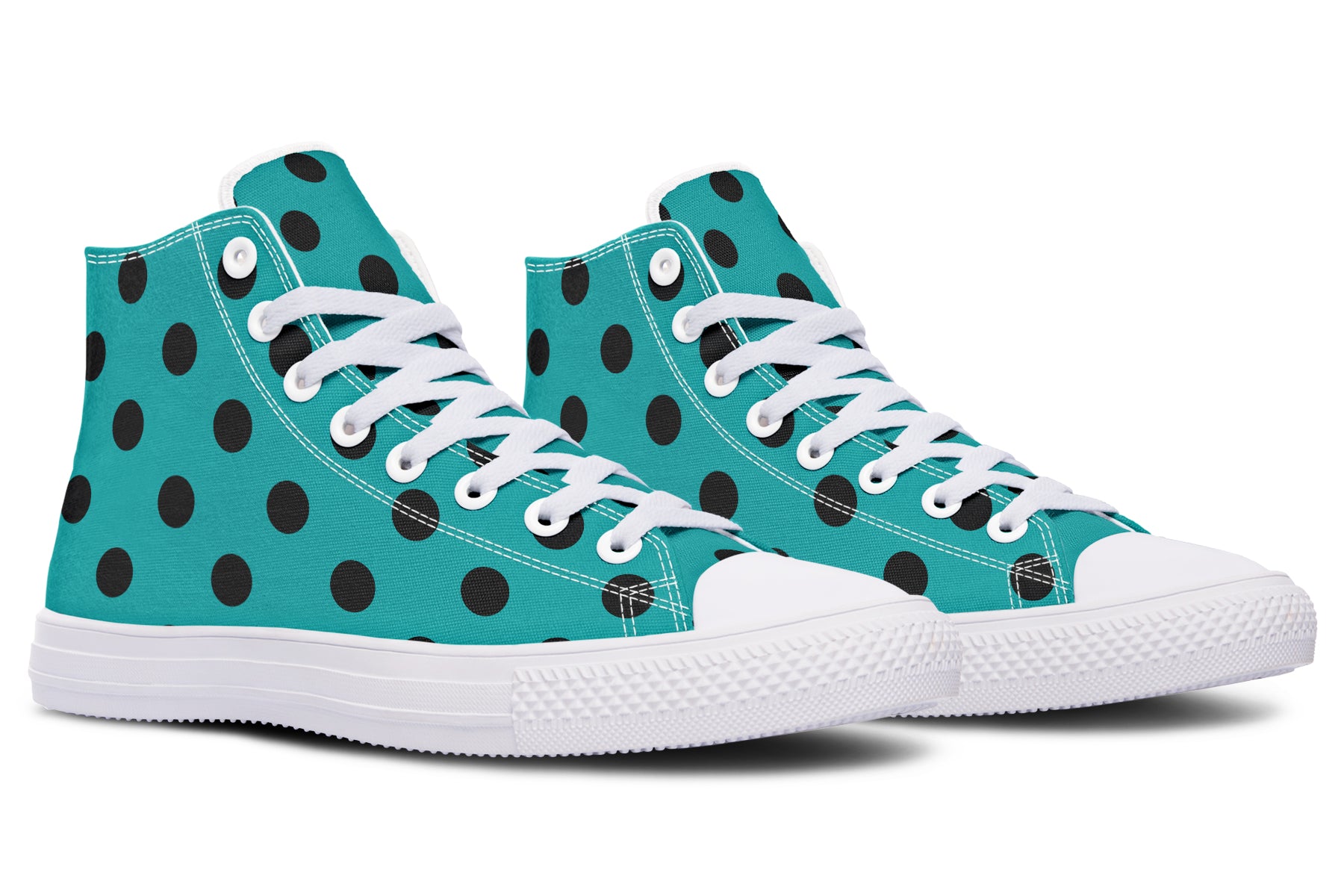 Penny Royal Teal Polka Dot High Tops