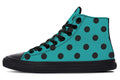 Penny Royal Teal Polka Dot High Tops