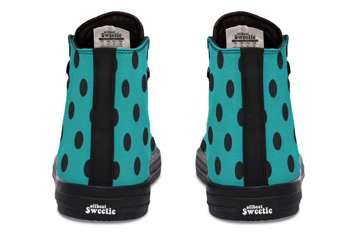 Penny Royal Teal Polka Dot High Tops
