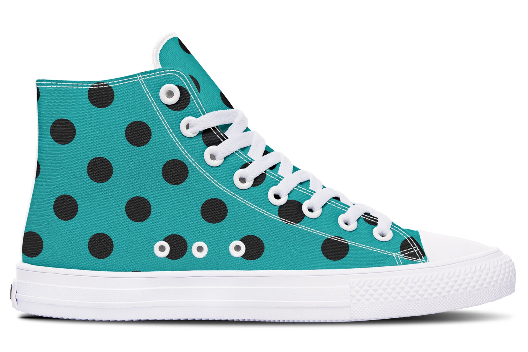 Penny Royal Teal Polka Dot High Tops