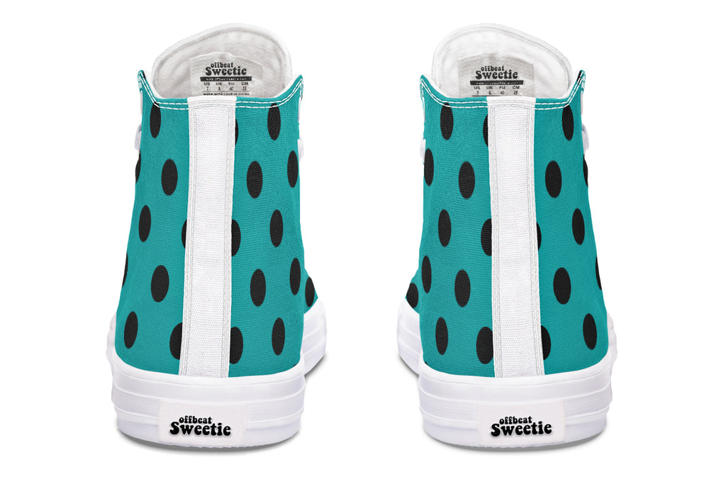 Penny Royal Teal Polka Dot High Tops